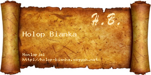 Holop Bianka névjegykártya