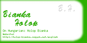 bianka holop business card